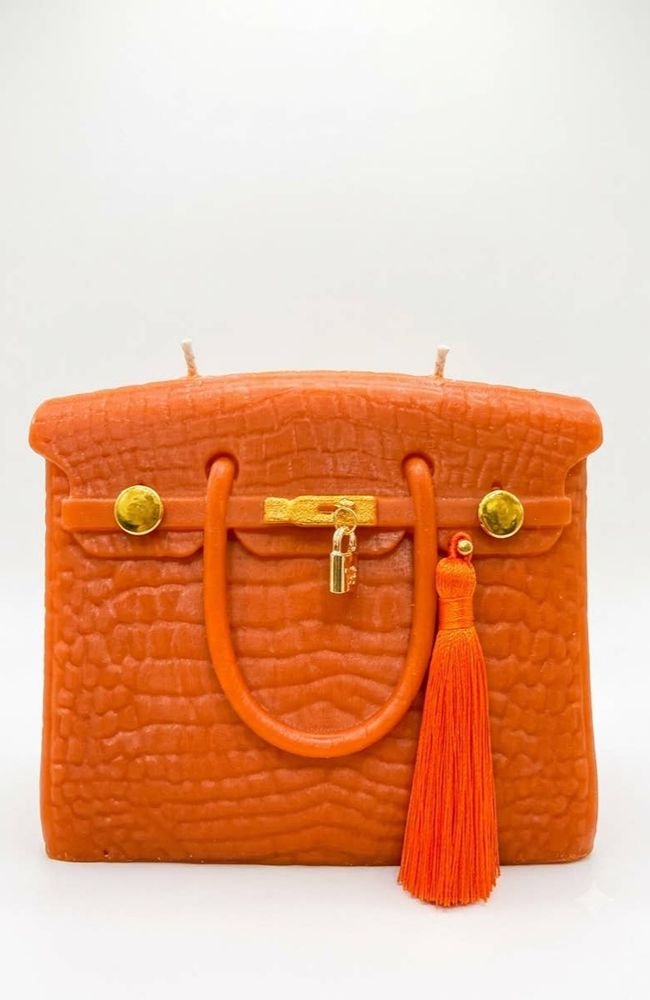 The Iconic Purse Candle in Orange