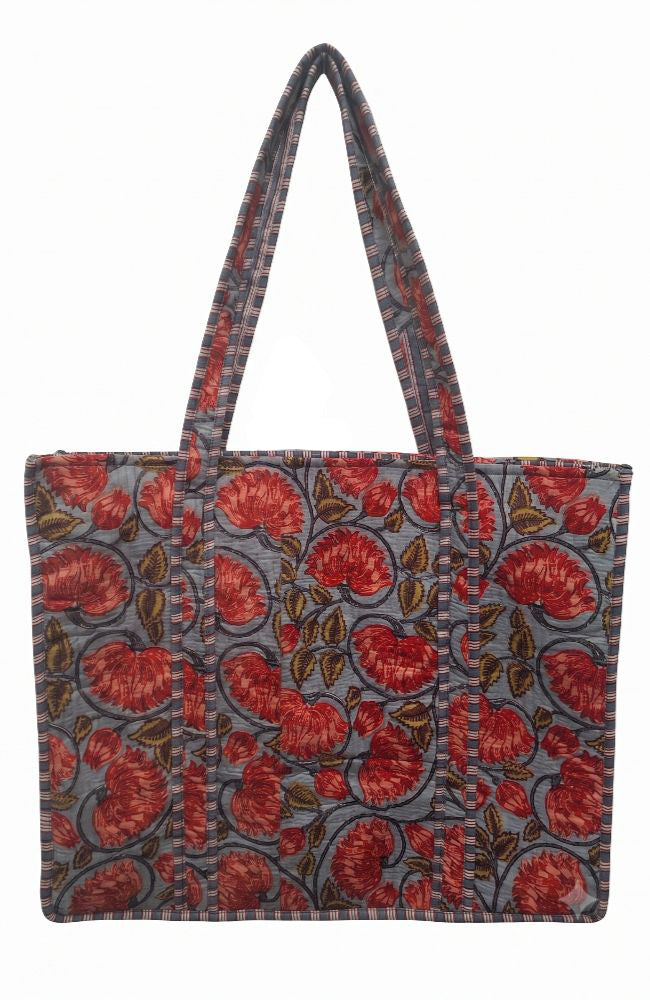 Red Floral Blues Tote