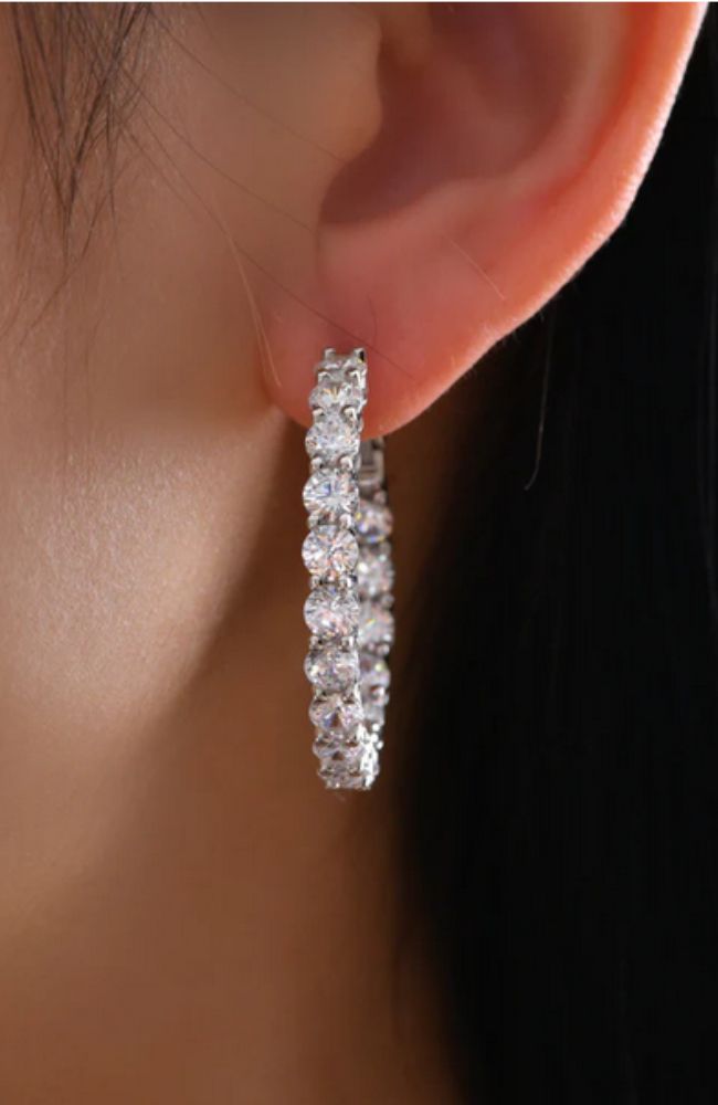 Anastasia 40 Hoop Diamond White