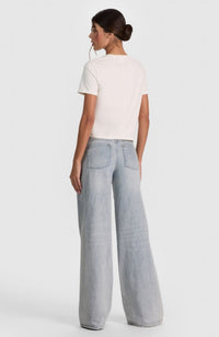 CC606E11032 Cindy Embell Cropped Tee in White