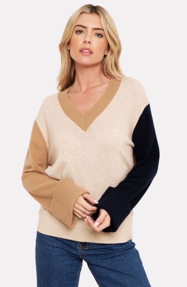 Colorblock V Neck