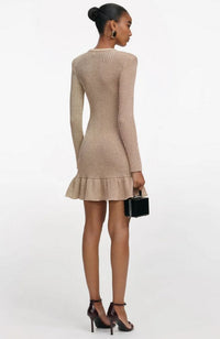 Gold Lurex Knit Mini Dress