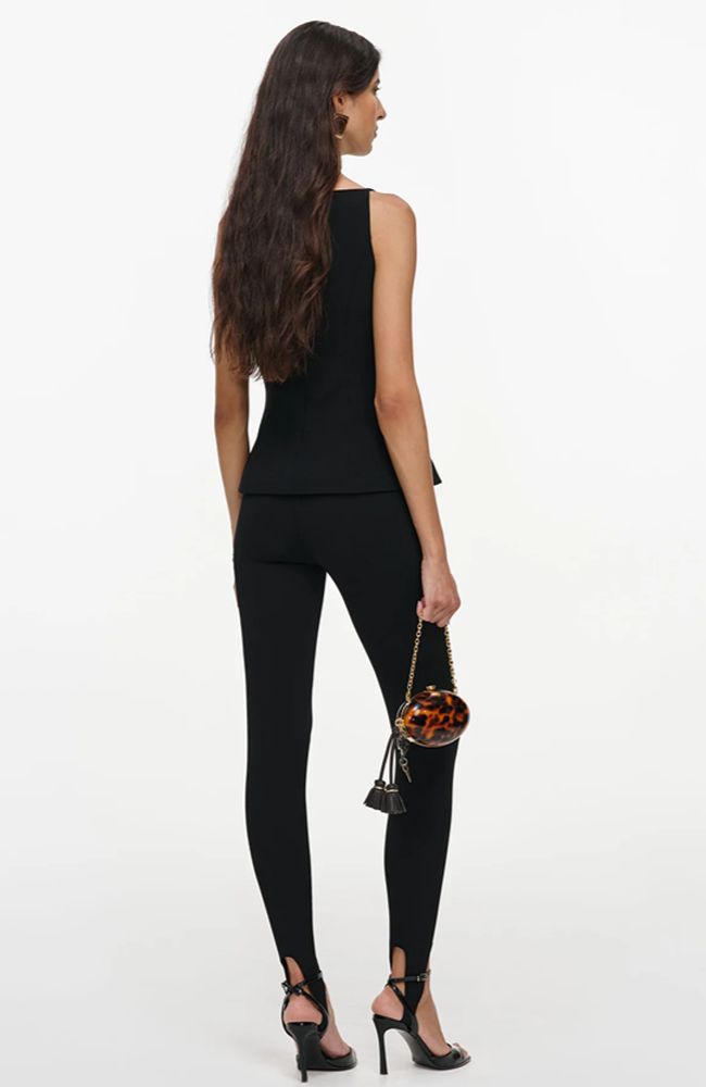 Black Wool Crepe Top