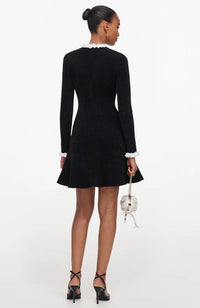 Chenille Knit Flower Mini Dress