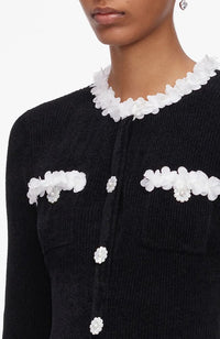 Chenille Knit Flower Mini Dress