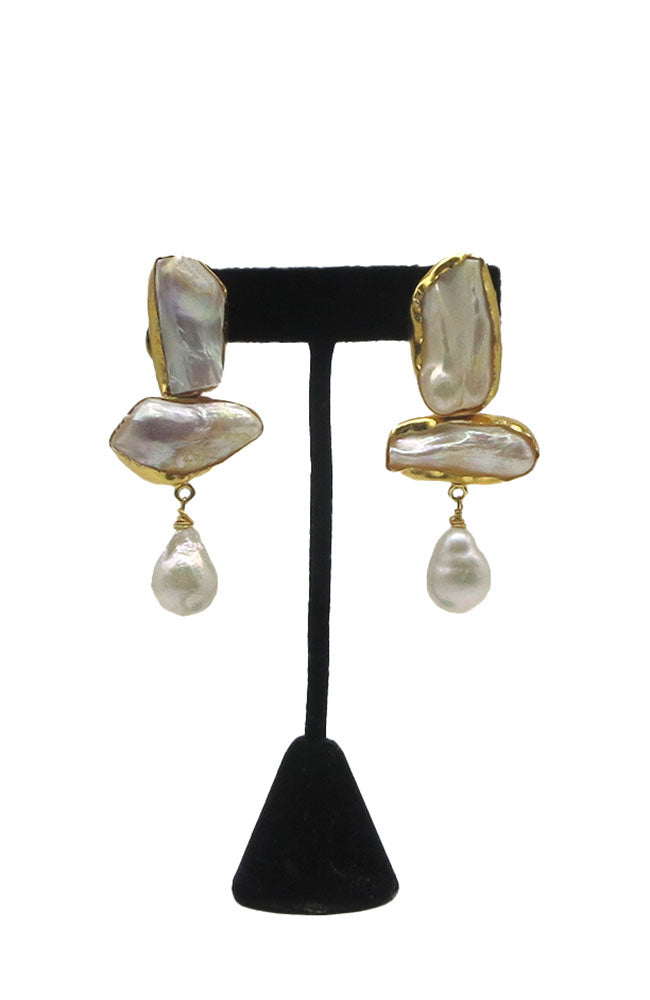 3 Barroque Pearl Earrings