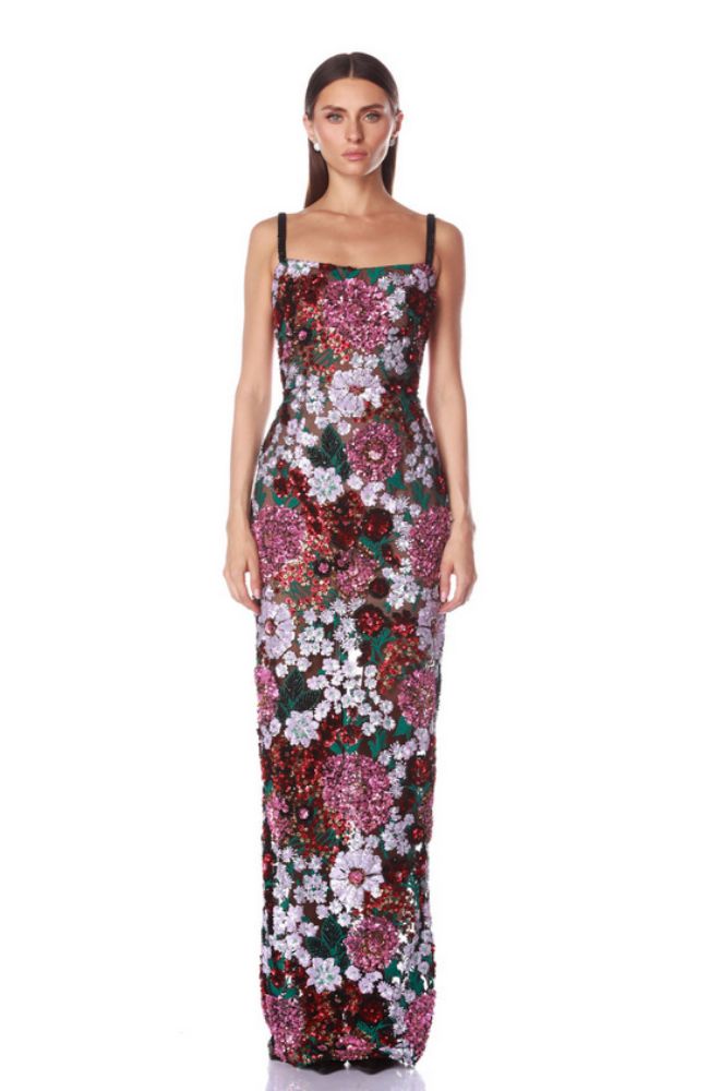 Dahlia Pink Multi Gown with Strap