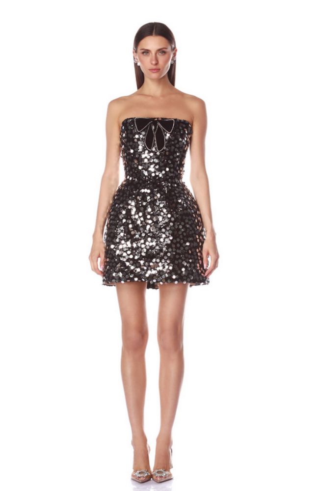 Maraya Black Sequin Mini Dress