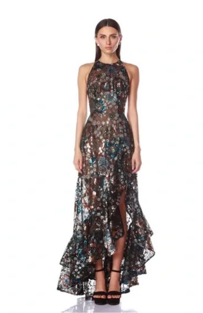 Sicilia Blue Sequin Maxi Dress