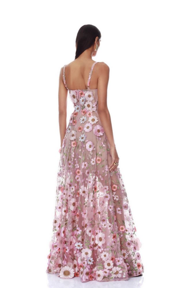 Venice 3D Floral Jasmine Maxi Gown