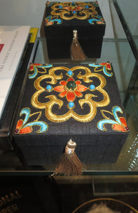 Black Box with Blue Orange Design