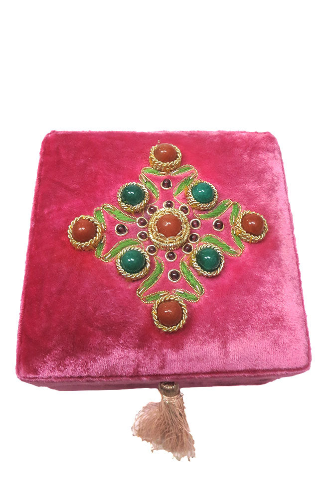 Pink Box with Green Design