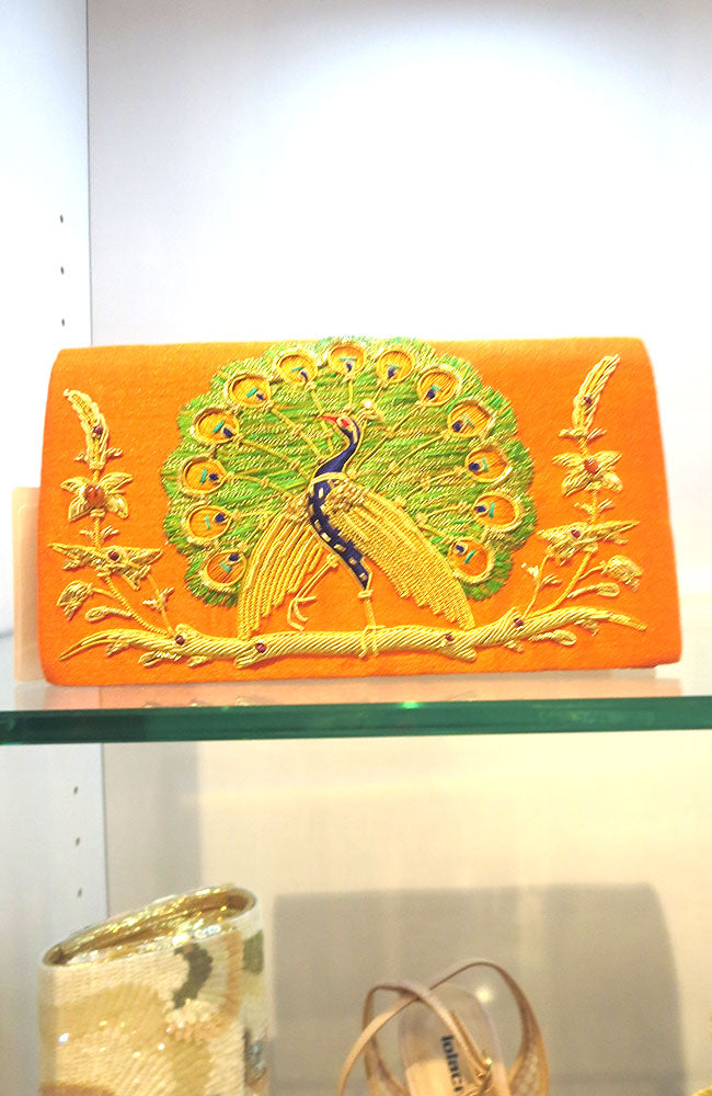 Orange Silk Clutch