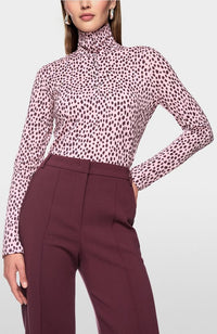 Chalk Pink Printed Turtleneck