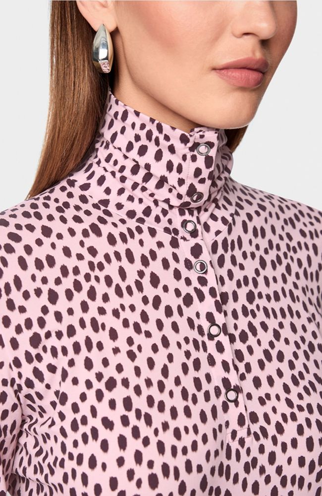 Chalk Pink Printed Turtleneck