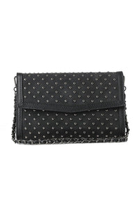 Beth Clutch Black Suede Studded
