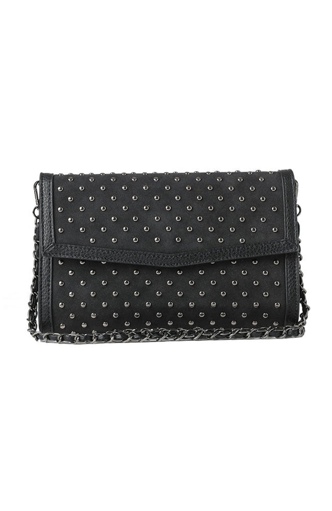 Beth Clutch Black Suede Studded