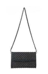 Beth Clutch Black Suede Studded