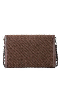 Beth Clutch in Chocolate Suede