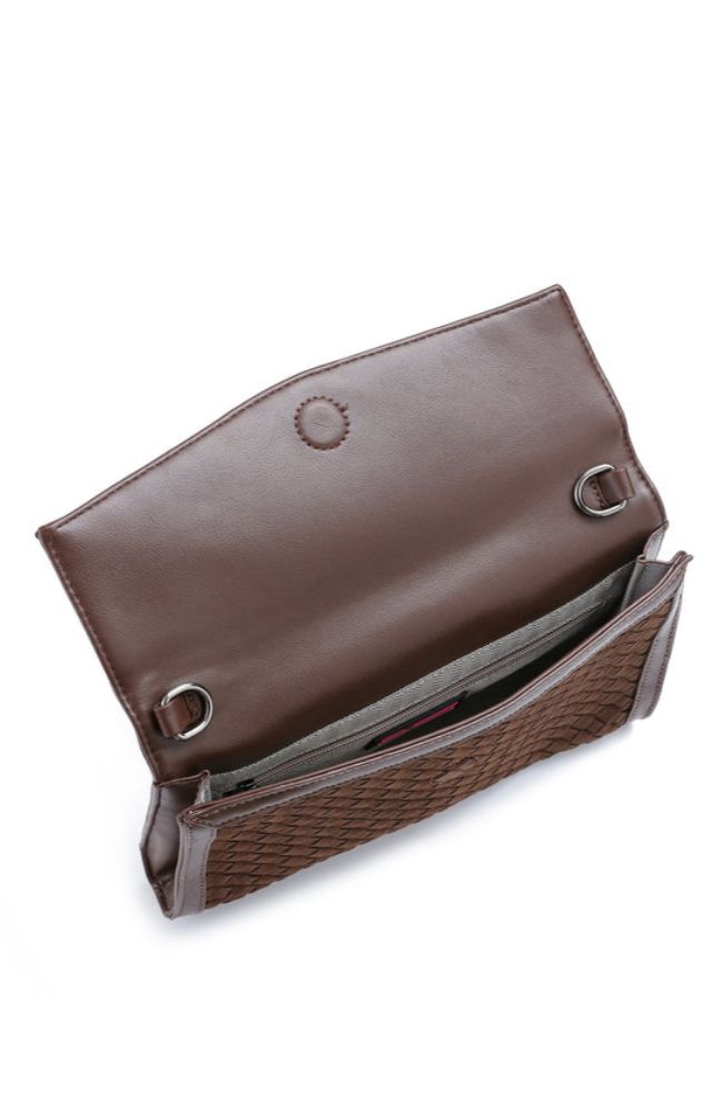 Beth Clutch in Chocolate Suede