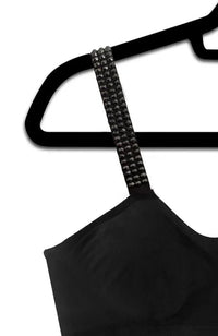 Black Bra Grande Onyx Crystals on Black Strapit