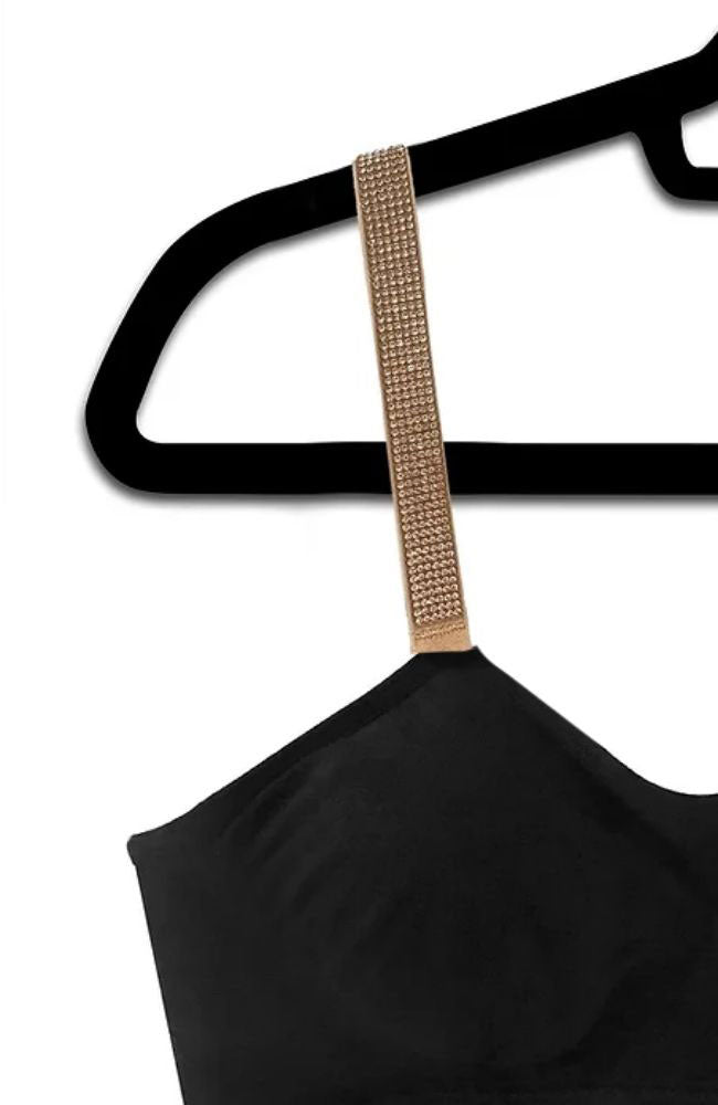 Black Bra Nude Crystals Strapit