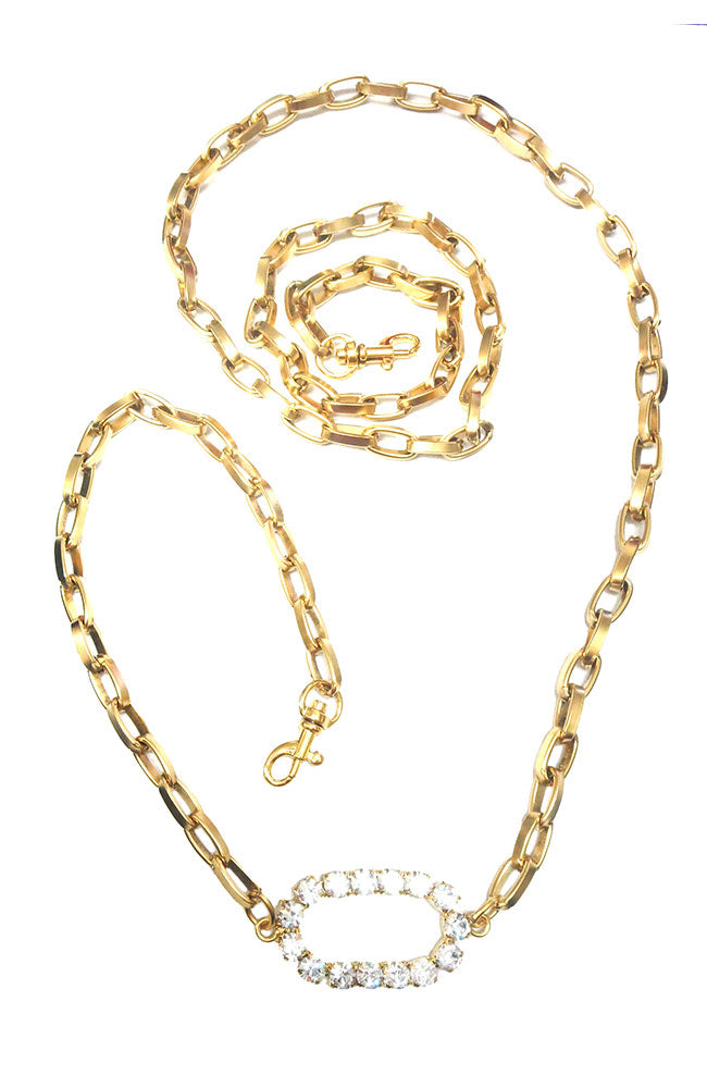 CZ Circle Gold Coin Chain Belt
