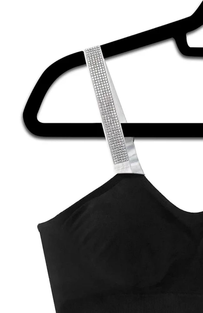 Black Bra White Crystals Strapit