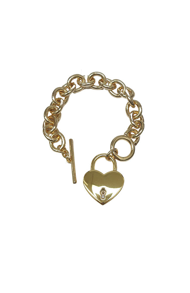 Gold Heart Locket Bracelet