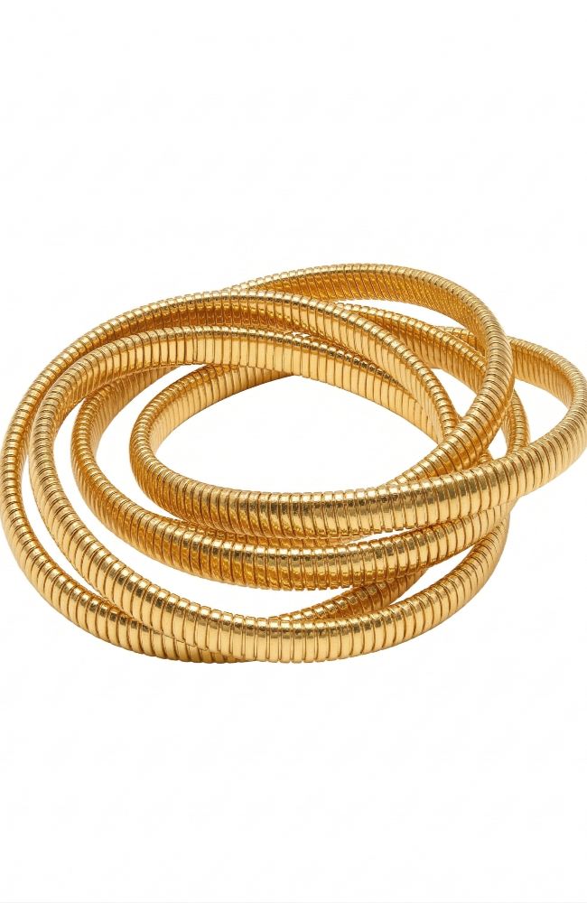 Gold 5 Row Cobra Bracelet