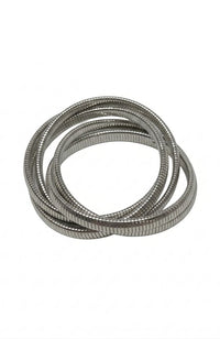 Rhodium 5 Row Cobra Bracelet