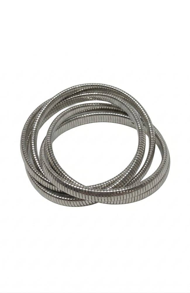 Rhodium 5 Row Cobra Bracelet
