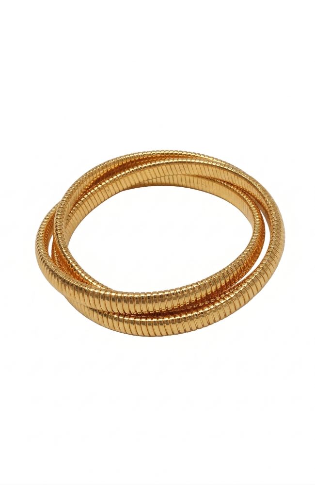 Gold Triple Cobra Bracelet