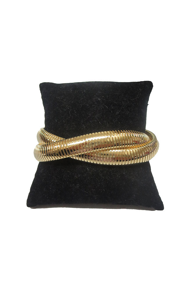 Double 7mm Cobra Bracelet Gold