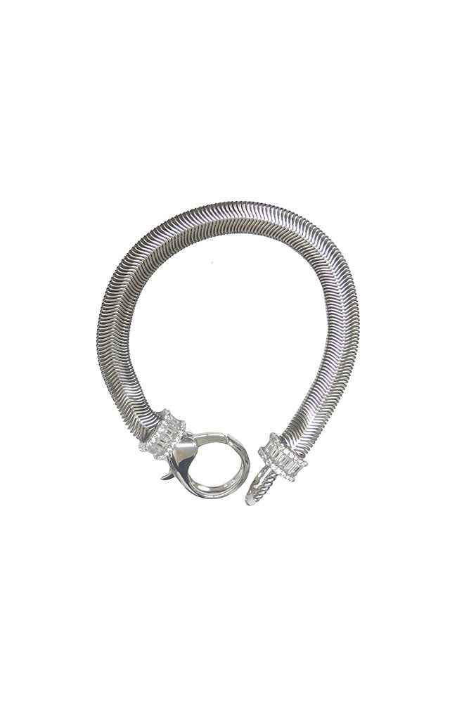 Silver CZ Snake Chain Bracelet