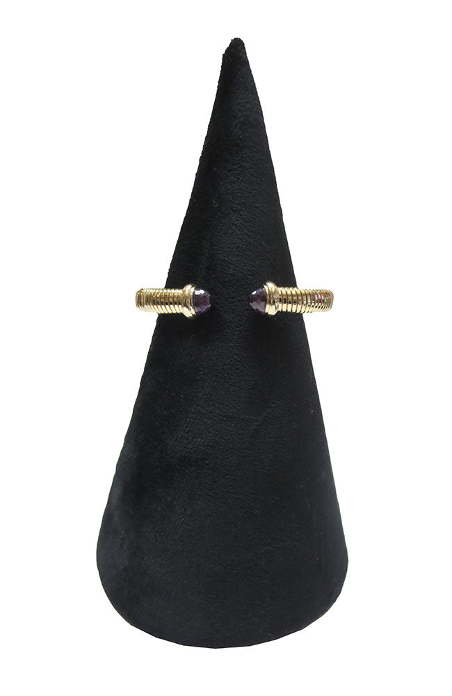 Gold Open Back Cobra Amethyst Ends Bracelet