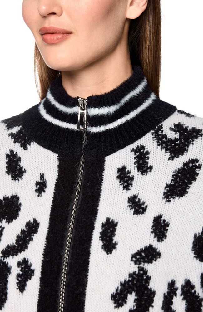 Animal Print Zip Up Cardigan