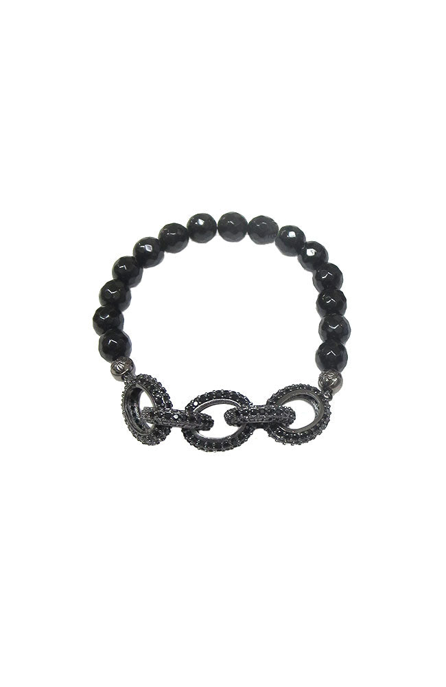 CZ Black Links Bracelet