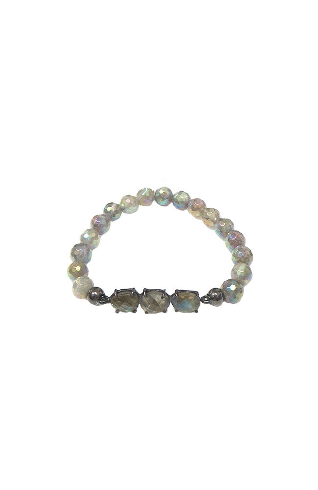 Lab Gunmetal 3 Stone Bracelet