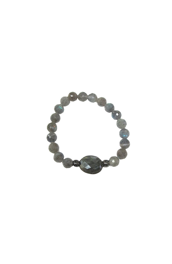 Lab Gunmetal Pendant Bracelet