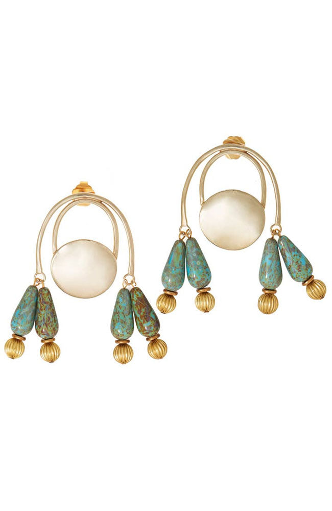 Nomad Earring Teal Brass
