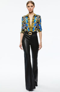 Willa Placket Top in Regal Romance Sapphire