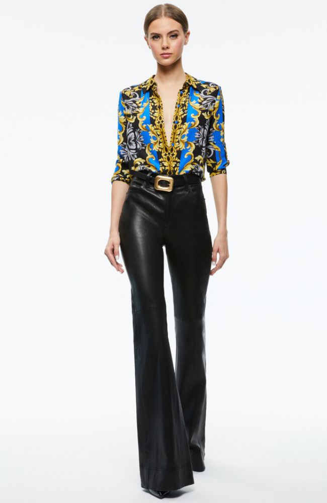 Willa Placket Top in Regal Romance Sapphire