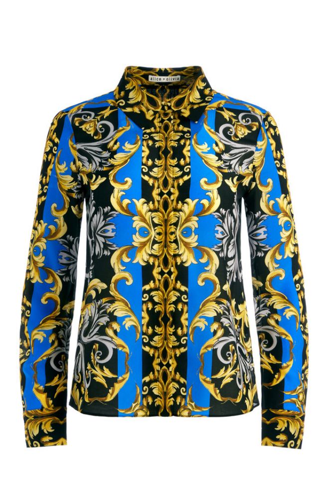 Willa Placket Top in Regal Romance Sapphire