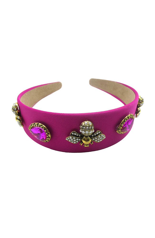 Fuchsia Crystal Bee Headband