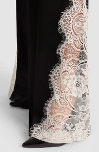 Olivia Wide Leg Pant with Cutaway Lace