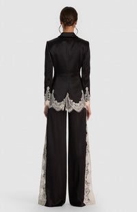 Breann Cutaway Lace Long Fitted Blazer