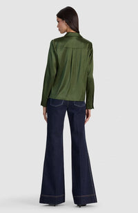 Brady Slim Button Down in Dark Fern