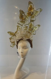 CE25LULU Lulu Gold Butterfly Fascinator