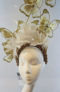 CE25LULU Lulu Gold Butterfly Fascinator